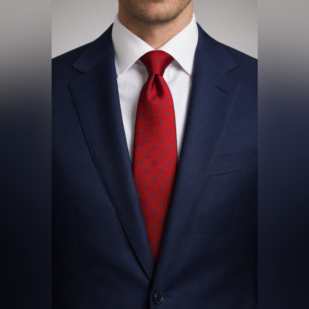 Vintage Christian Dior Red Silk Tie | Paris New York | Designer Men’s Necktie